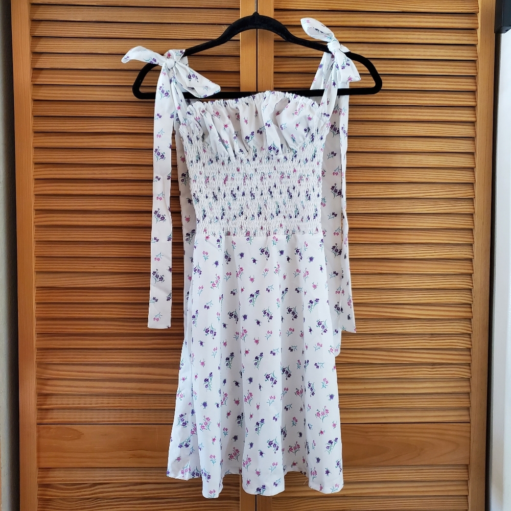 Smocked Floral Babydoll Dress